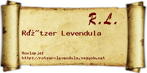 Rötzer Levendula névjegykártya